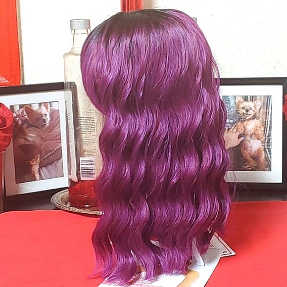 Good Hair Day: Ocean Wave Bob Wig with Bangs (Color Available: OM/M. Purple) - Picture 7 of 12